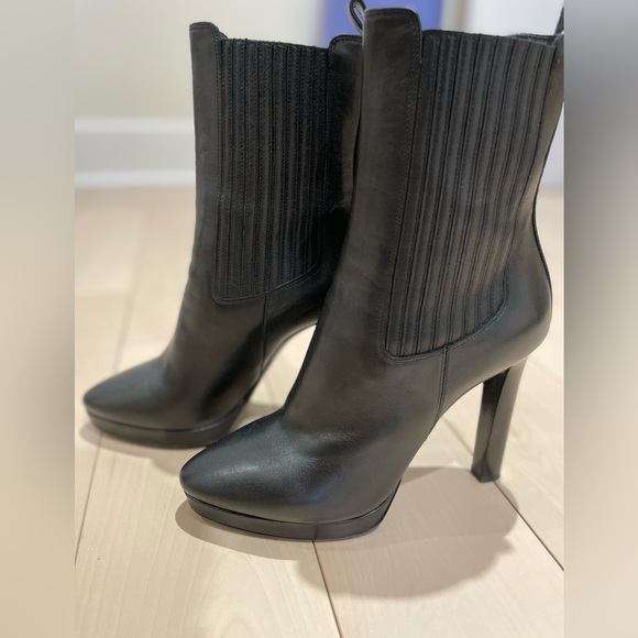 Authentic Saint Laurent Leather Mid-Calf Western Boots, Black, Includes Dust Bag - Picture 3 of 10